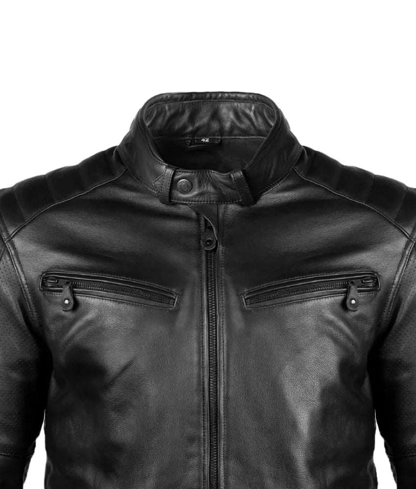 Men's Rider Leather Jacket - Bold and Sleek Design for the Modern Biker