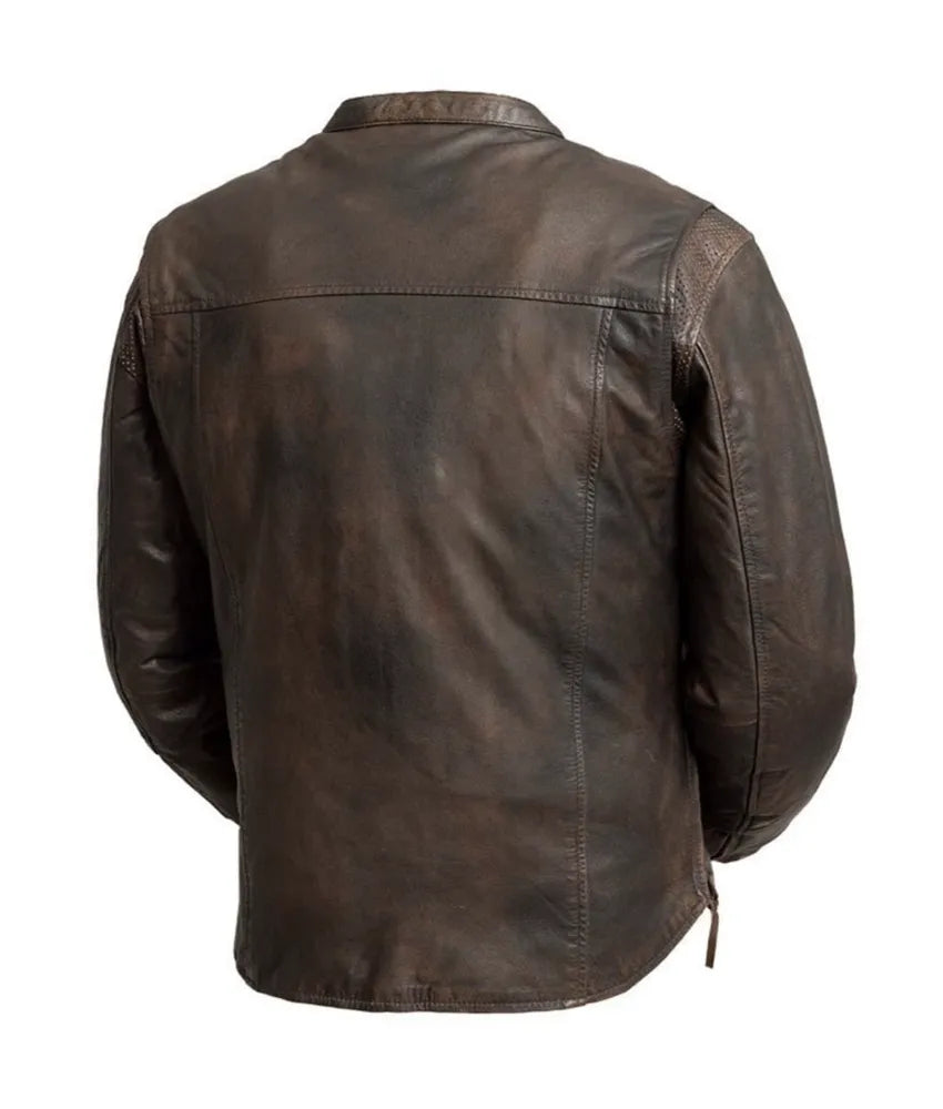 Vintage Biker Leather Jacket - Rugged and Classic Design for a Timeless Ride