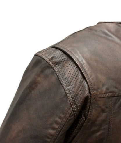 Vintage Biker Leather Jacket - Rugged and Classic Design for a Timeless Ride