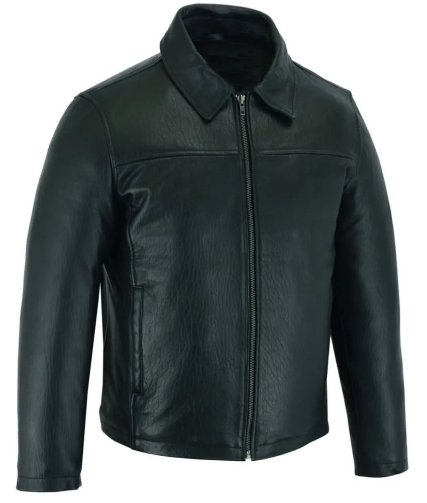 Black rivet leather jacket - Leather motorcycle jacket