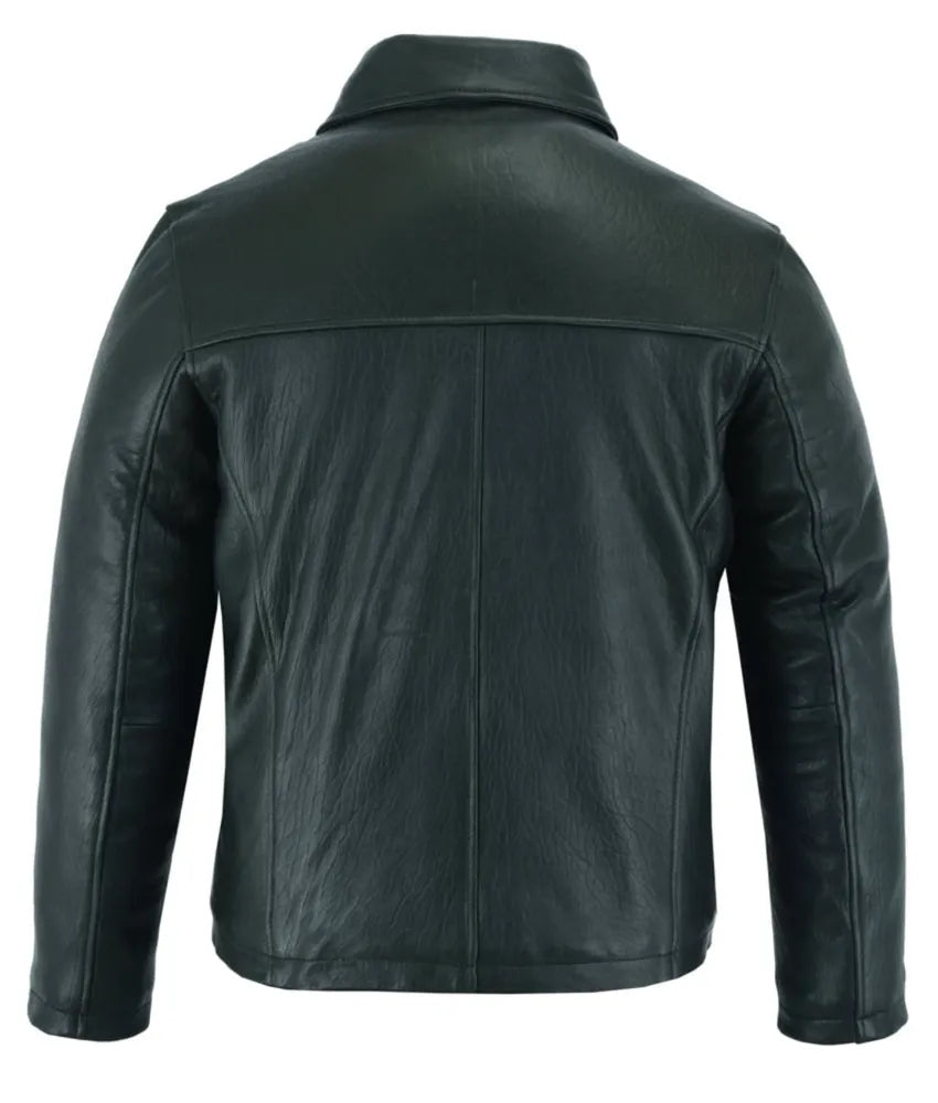 Black rivet leather jacket - Leather motorcycle jacket