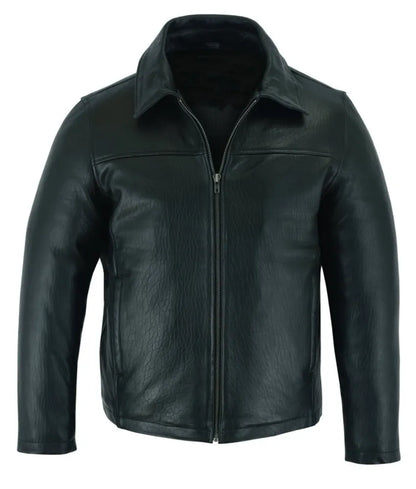 Black rivet leather jacket - Leather motorcycle jacket