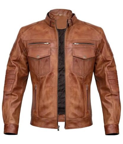 Lambskin leather jacket - cafe racer leather jacket