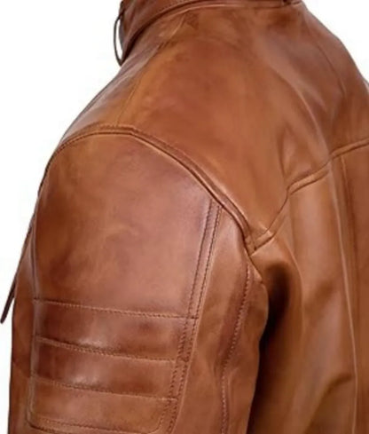 Lambskin leather jacket - cafe racer leather jacket