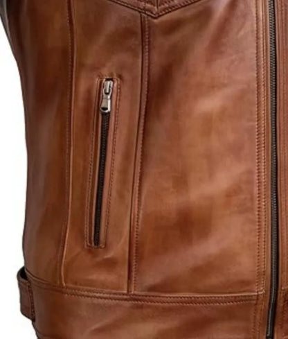 Lambskin leather jacket - cafe racer leather jacket