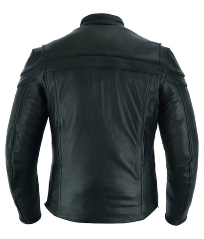 Black leather moto jacket - Motorcycle Leather Jacket