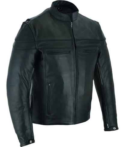 Black leather moto jacket - Motorcycle Leather Jacket