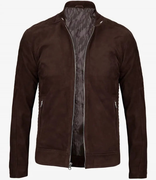 Men's brown leather jacket - Cafe racer leather jacket