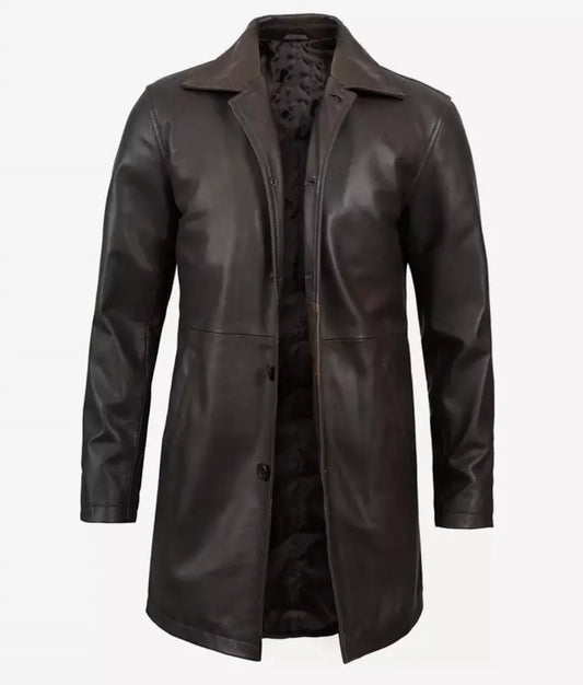 Trendy Long Leather jacket Coat for women