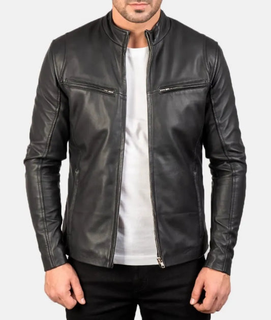 Men's Rub Off Cafe Racer Leather Jacket