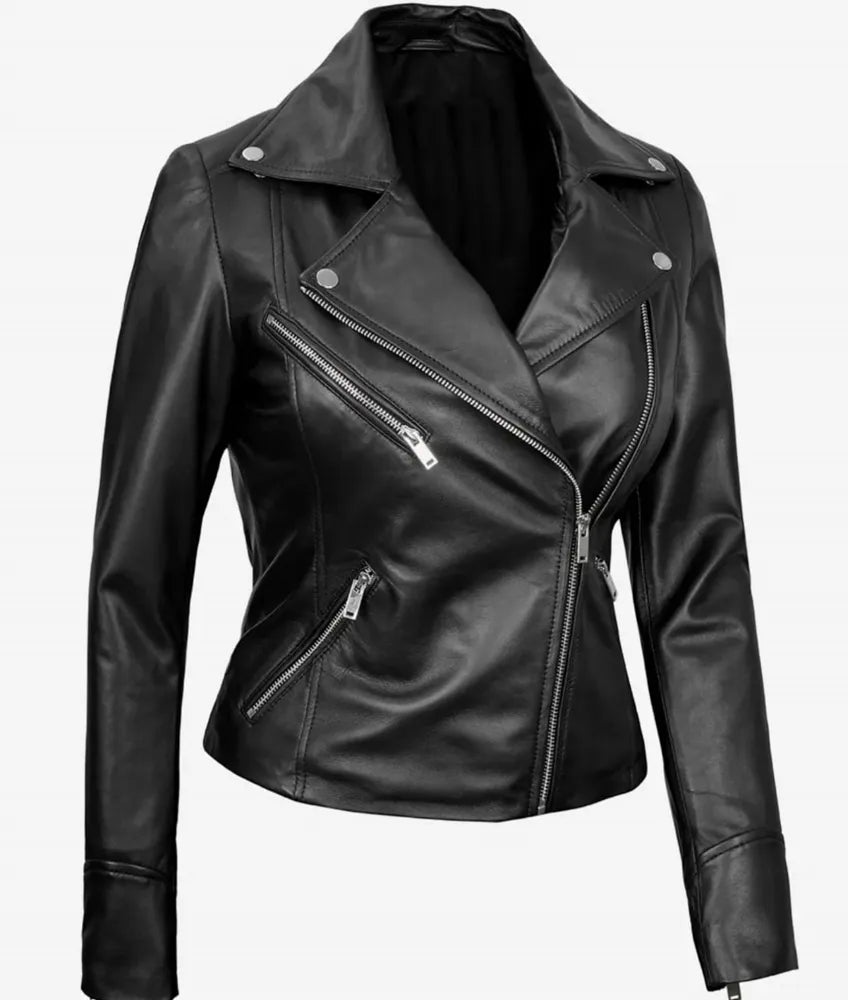 Black Leather Moto Jacket - leather and fur jacket