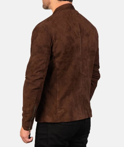 Stylish Genuine Brown Leather Jacket with a Modern Design for a Sophisticated Look