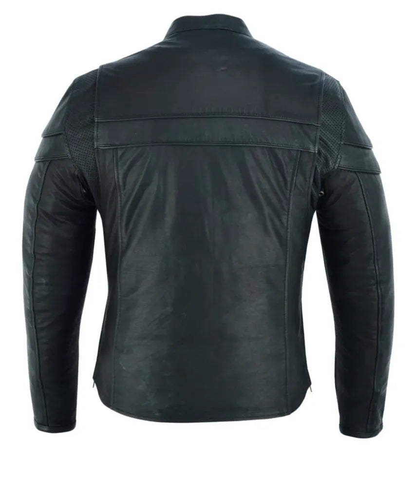 Men's leather sports jacket - cropped black leather jacket