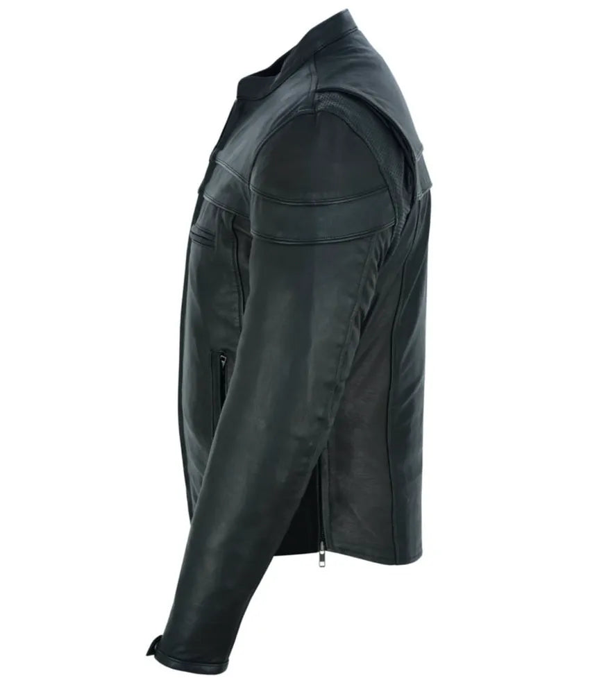 Men's leather sports jacket - cropped black leather jacket