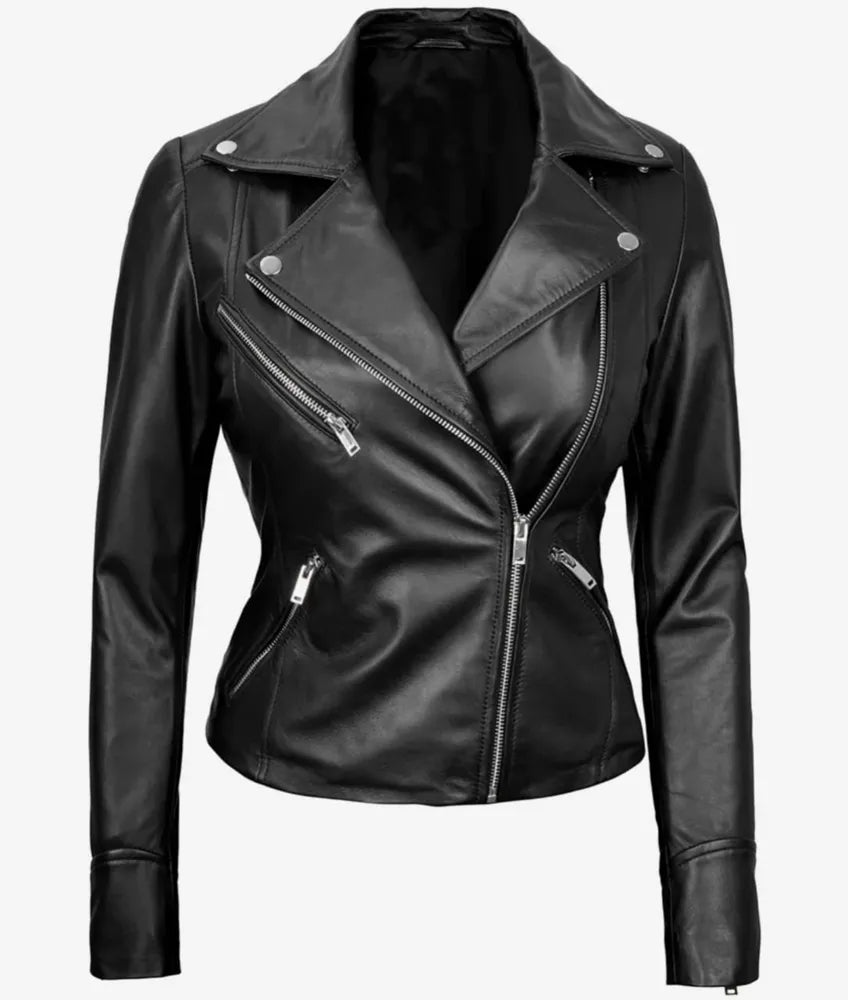 Black Leather Moto Jacket - leather and fur jacket