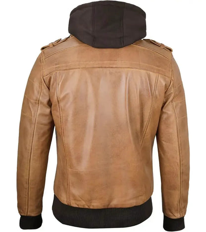 Leather and hoodie jacket - Lambskin leather jacket