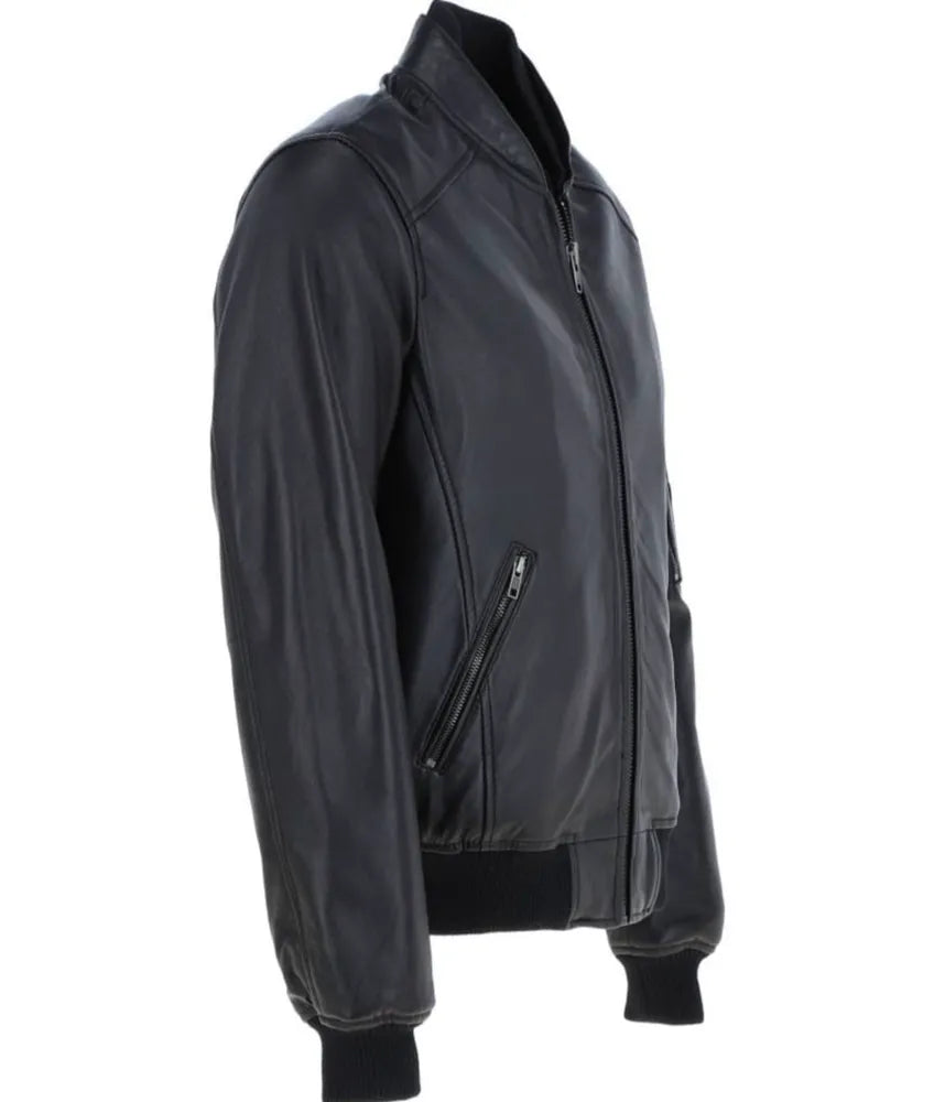 Stylish Black Leather Jacket with a Fresh Modern Design