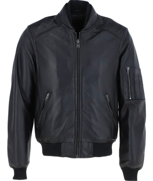 Stylish Black Leather Jacket with a Fresh Modern Design