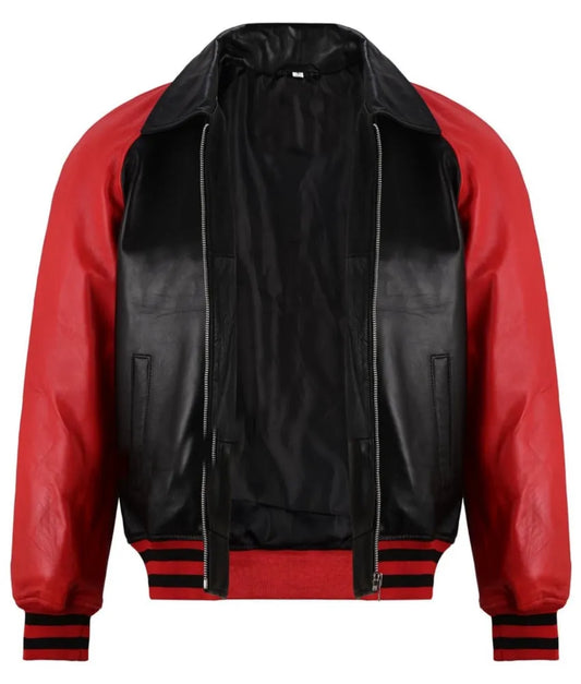 Leather Bomber Jacket - Leather moto jacket