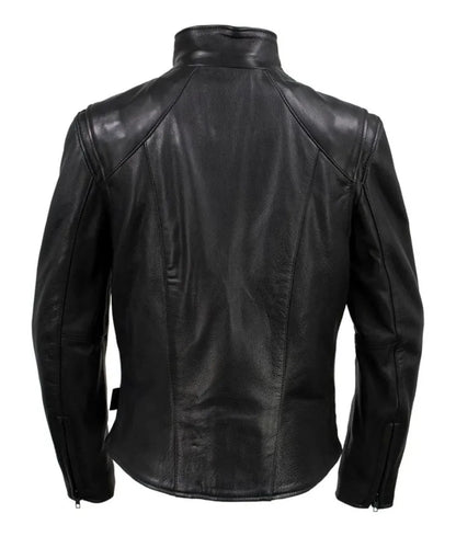 Black Leather Jacket Women's - leather motorcycle jacket