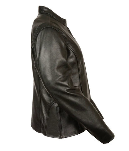 Women's black leather jacket - leather motorcycle jacket