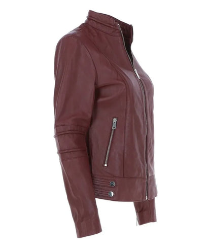 Ladies leather bike jackets - Brown leather jacket