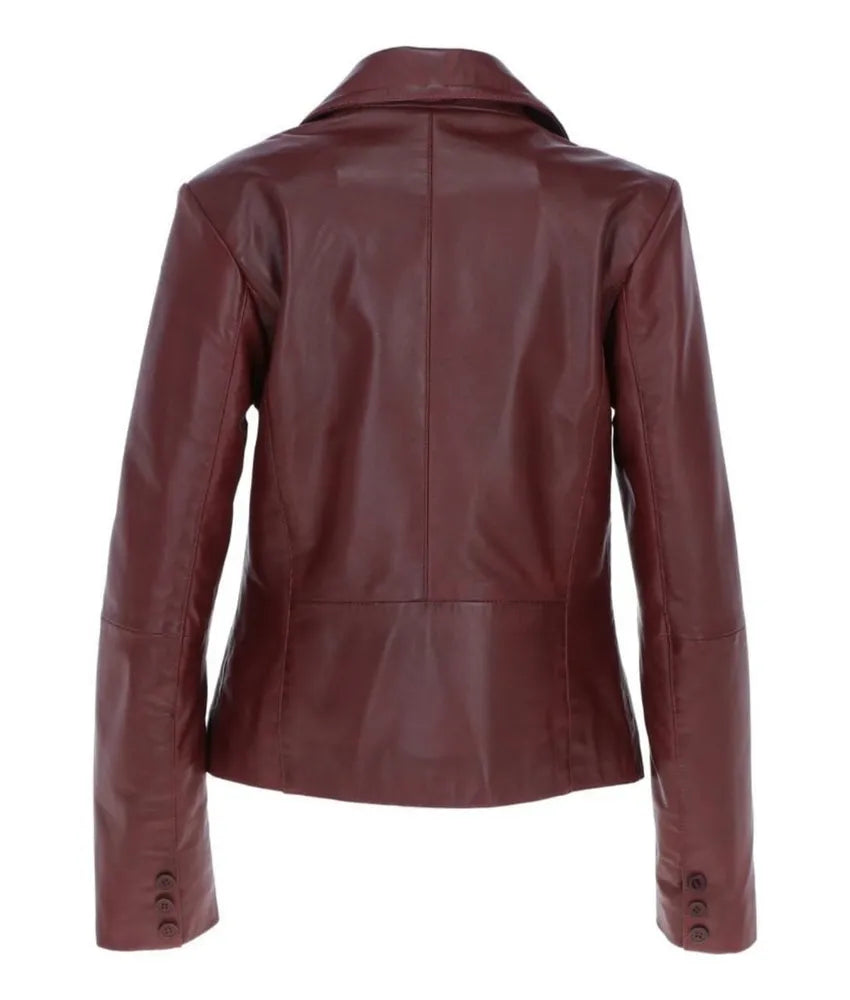 Blazer jacket leather - Leather flight jacket women's