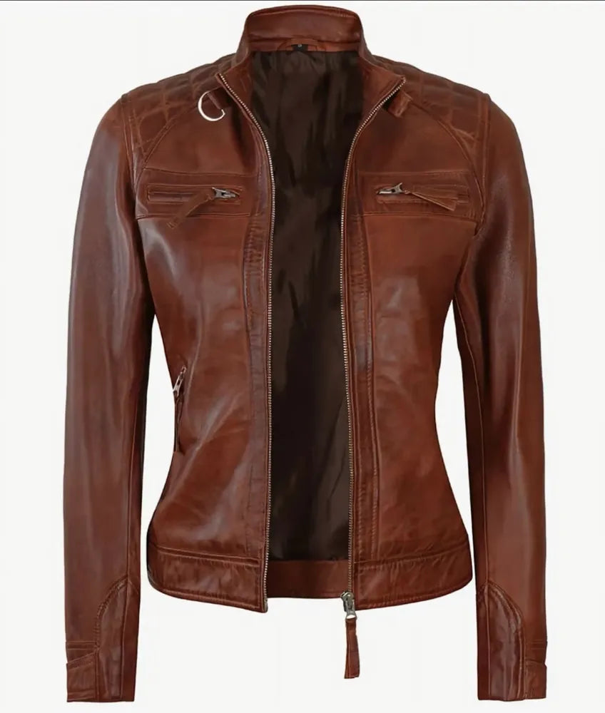 Brown Leather Jacket - A Stylish Choice for Women