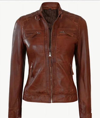 Brown Leather Jacket - A Stylish Choice for Women