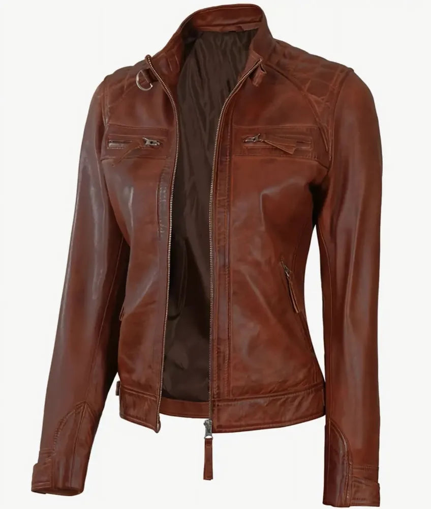 Brown Leather Jacket - A Stylish Choice for Women