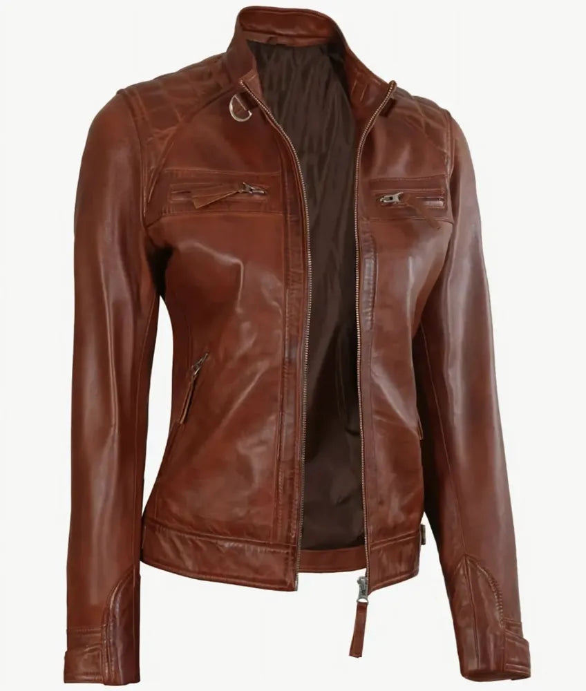 Brown Leather Jacket - A Stylish Choice for Women