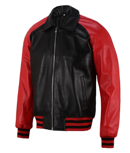 Leather Bomber Jacket - Leather moto jacket