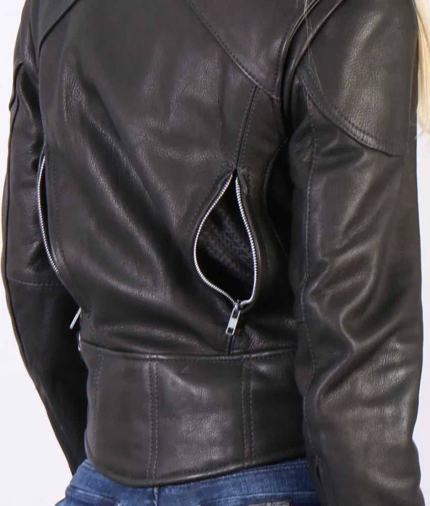 Hot Leather jacket - Ladies Leather Motorcycle jacket