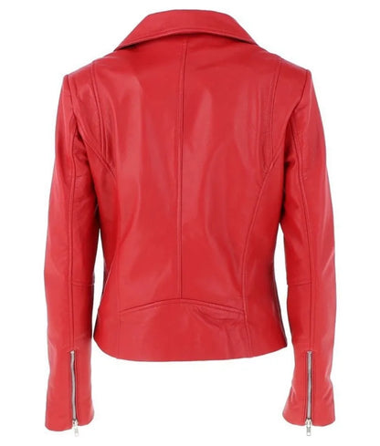 Ladies leather bike jackets - Red leather jacket