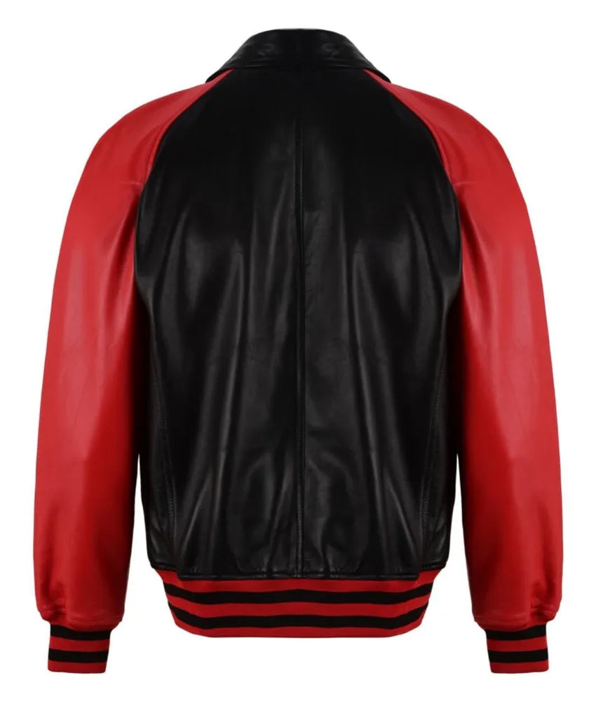 Leather Bomber Jacket - Leather moto jacket