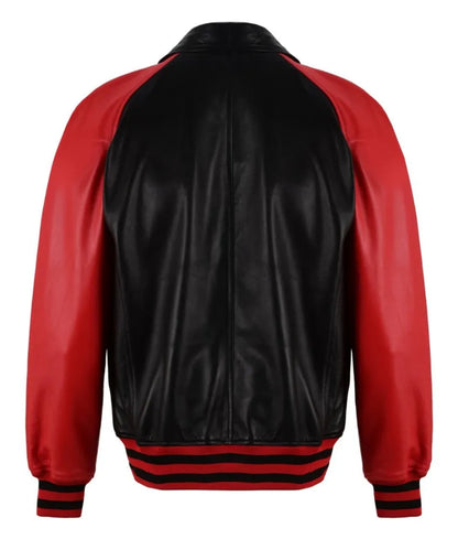 Leather Bomber Jacket - Leather moto jacket