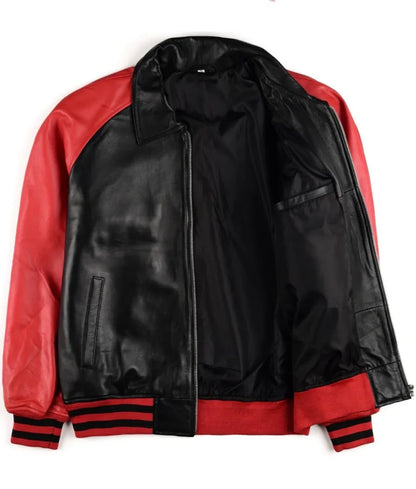 Leather Bomber Jacket - Leather moto jacket