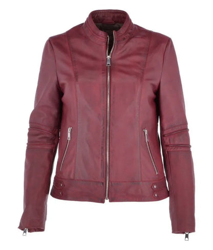 Ladies leather bike jackets - Cole haan leather jacket