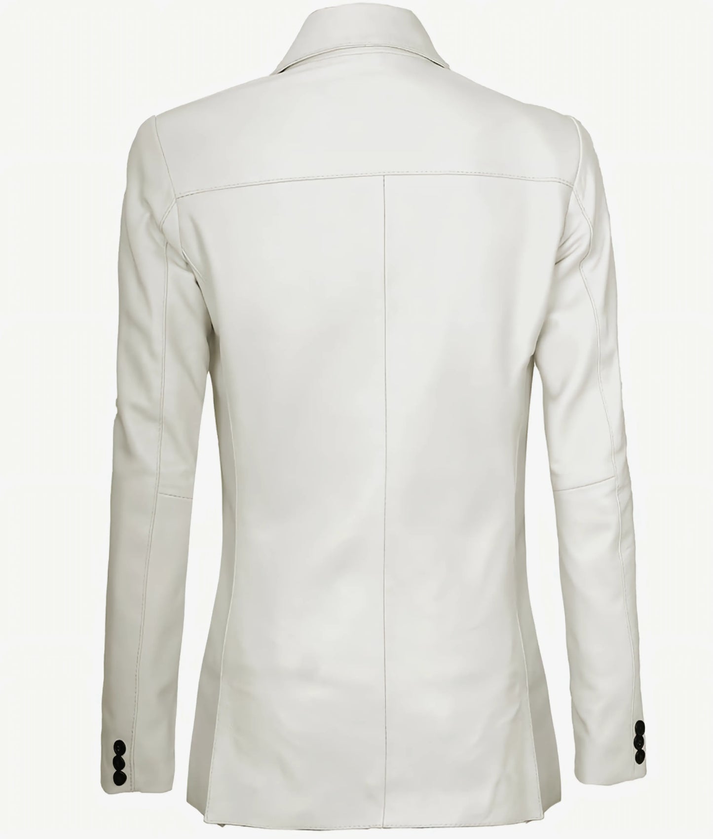 Long White leather Jacket - Stylish Design with the Latest Trend