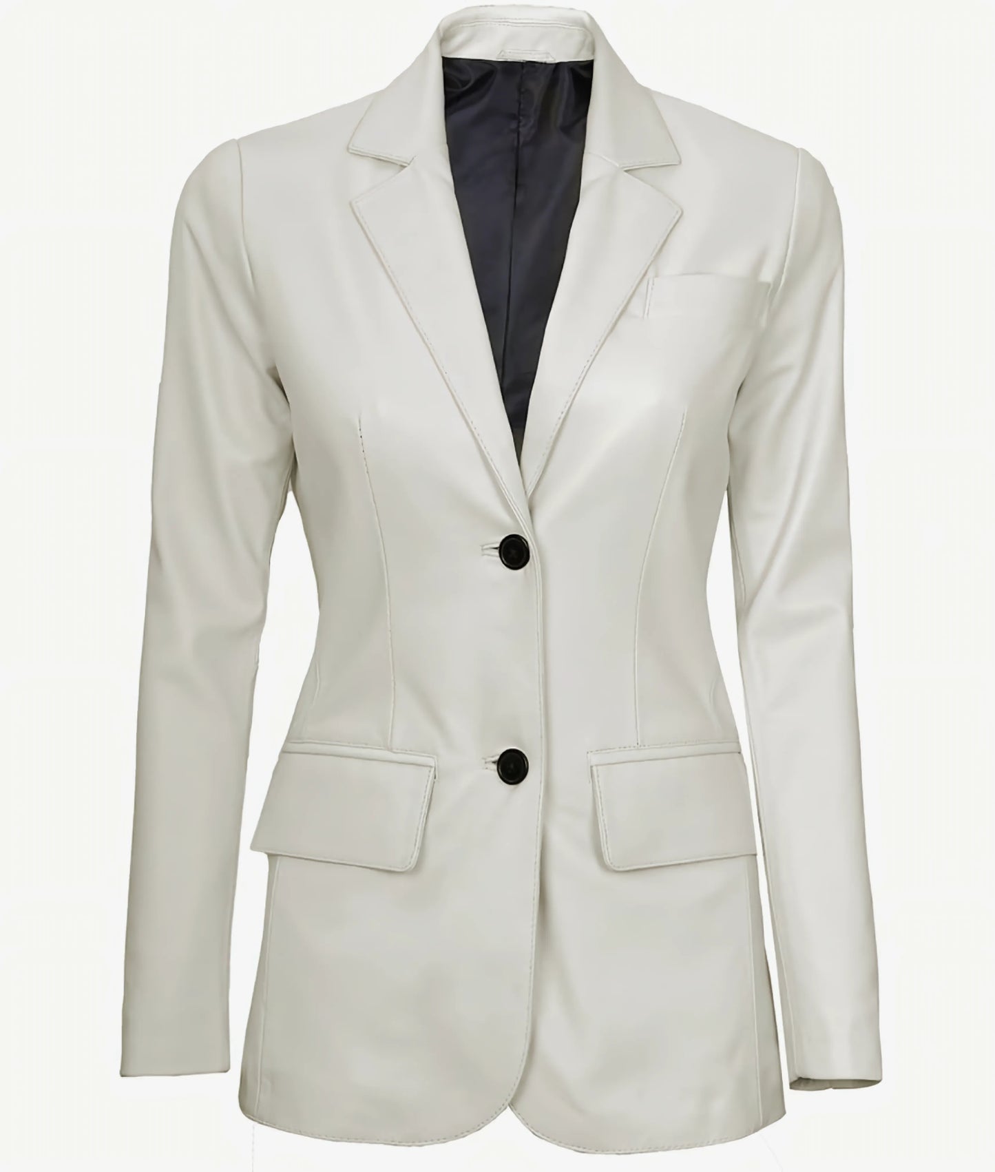 Long White leather Jacket - Stylish Design with the Latest Trend