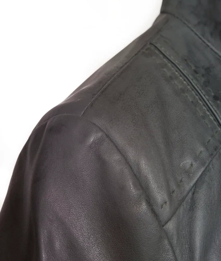 Women's Taupe Leather Jacket - Black Leather Jacket