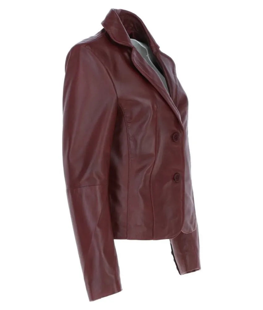 Blazer jacket leather - Leather flight jacket women's