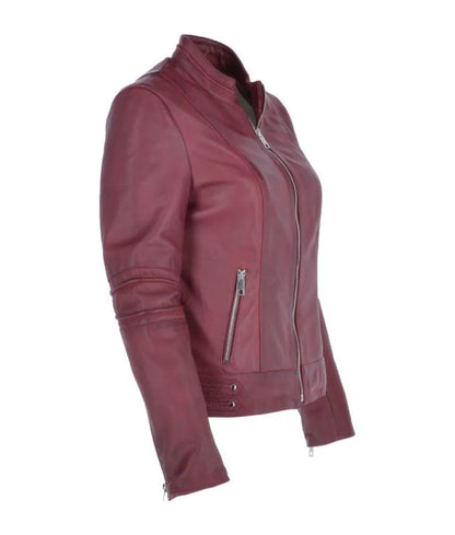 Ladies leather bike jackets - Cole haan leather jacket