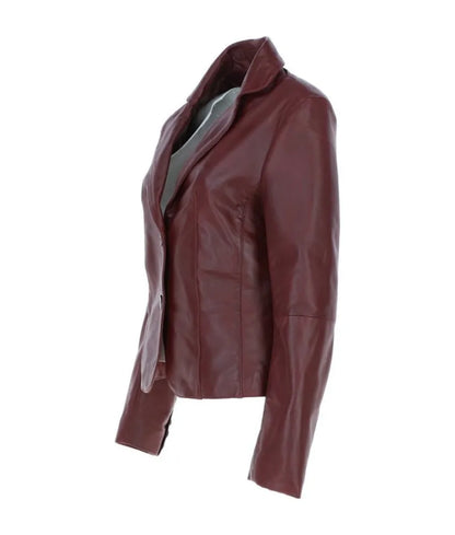 Blazer jacket leather - Leather flight jacket women's