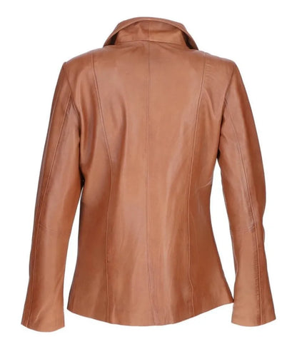 Women's Tan Leather Jacket - Custom Leather jackets