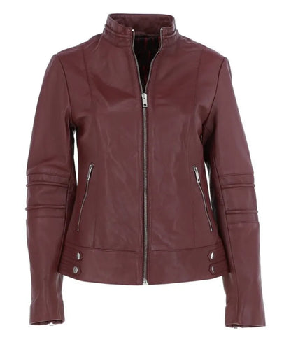 Ladies leather bike jackets - Brown leather jacket