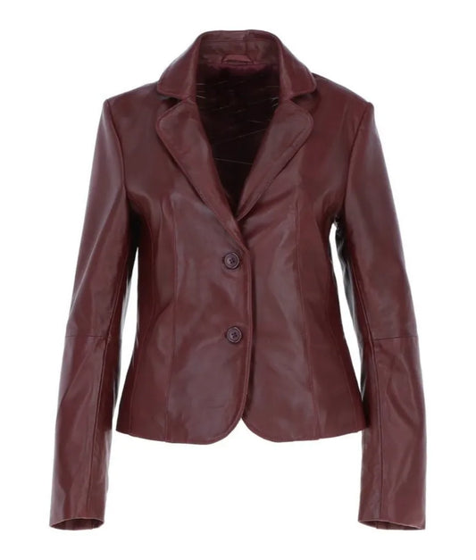 Blazer jacket leather - Leather flight jacket women's